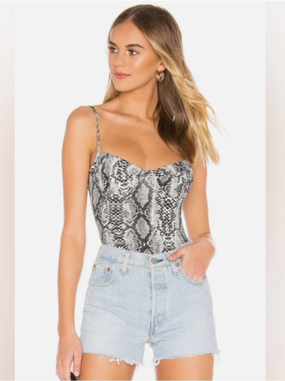 Superdown Sara Underwire Snake Print Bodysuit Sz S NWT - Picture 3 of 7